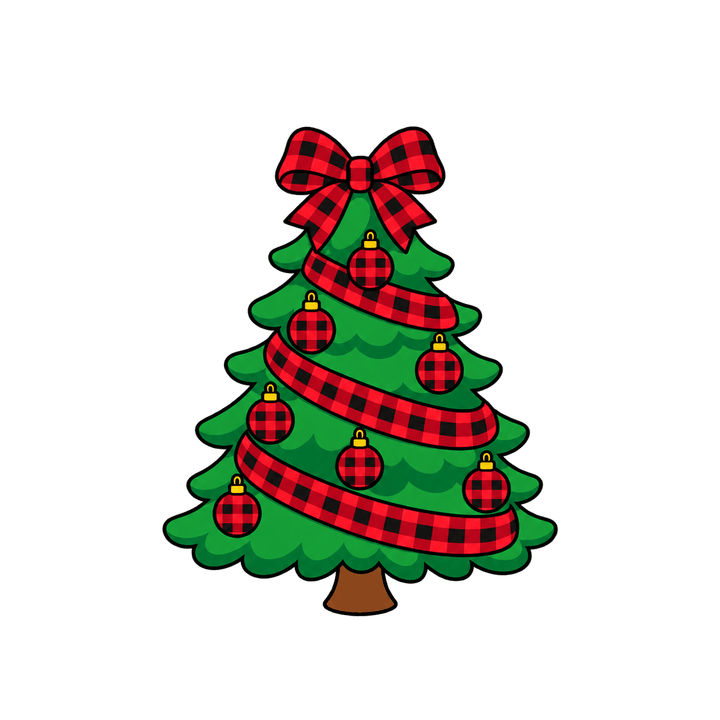 Buffalo Plaid Christmas Tree – Christmas clipart, transparent PNG