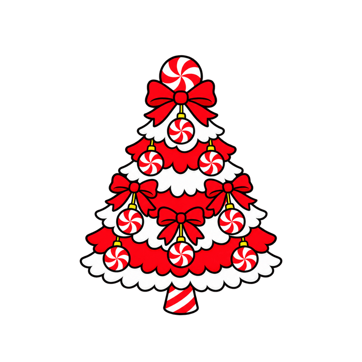 Peppermint Christmas Tree – Christmas clipart, transparent PNG