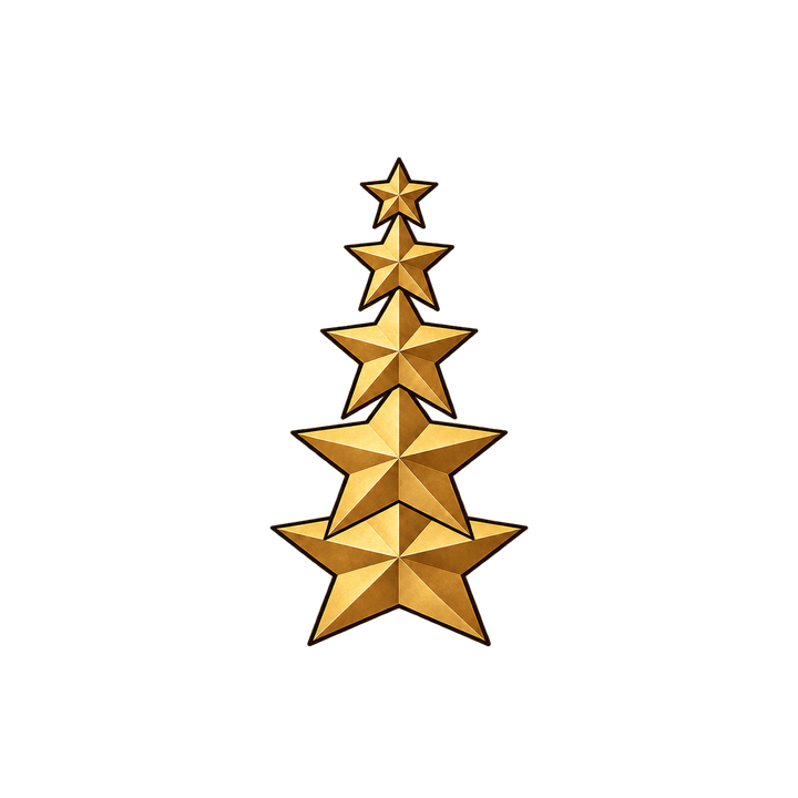 Gold Star Christmas Tree – Christmas clipart, transparent PNG